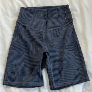Gymshark Navy Blue Patterned Bike Shorts